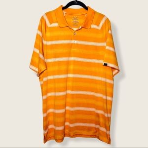 🌿Oakley Orange & White Stripe Polo | Sz: L